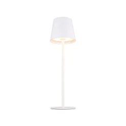 LED-akku-pöytälamppu Vannie, valkoinen, korkeus 36 cm, IP44