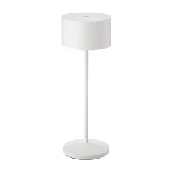 LED-akku-pöytälamppu Veluna, valkoinen, korkeus 25 cm, IP44, himmennettävä, CCT