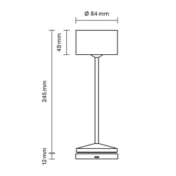 LED-akku-pöytälamppu Veluna, vihreä, korkeus 25 cm, IP44, himmennettävä, CCT