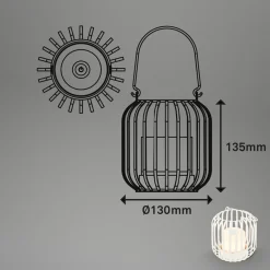 LED-akkupöytävalaisin 7279 IP44 metalli valkoinen