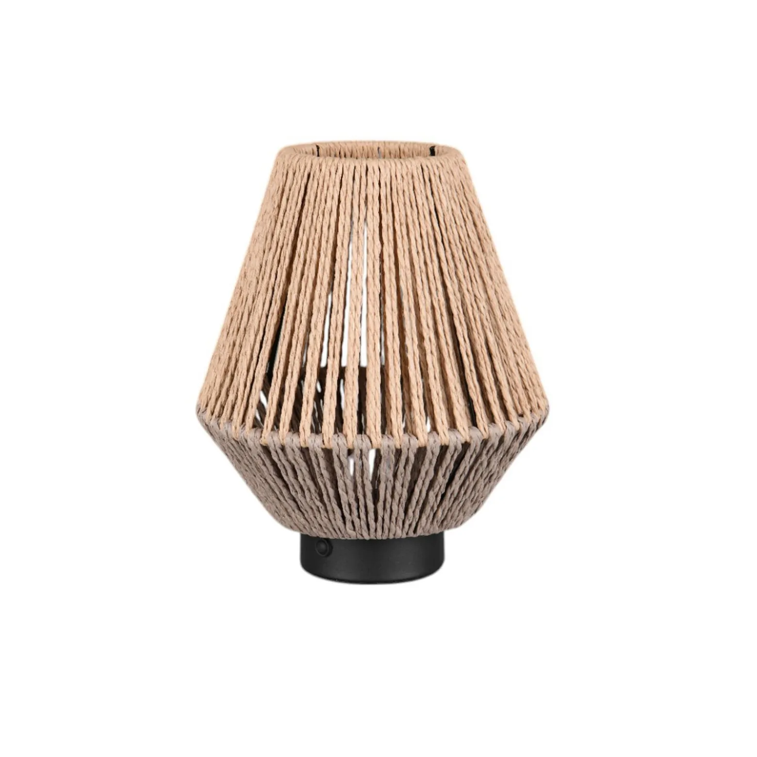 LED-akku-pöytävalaisin Lira, ruskea, paperilanka, korkeus 22 cm