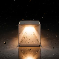 LED-akku-pöytävalaisin Nutalis, grafiitinharmaa, IP54, himmennettävä