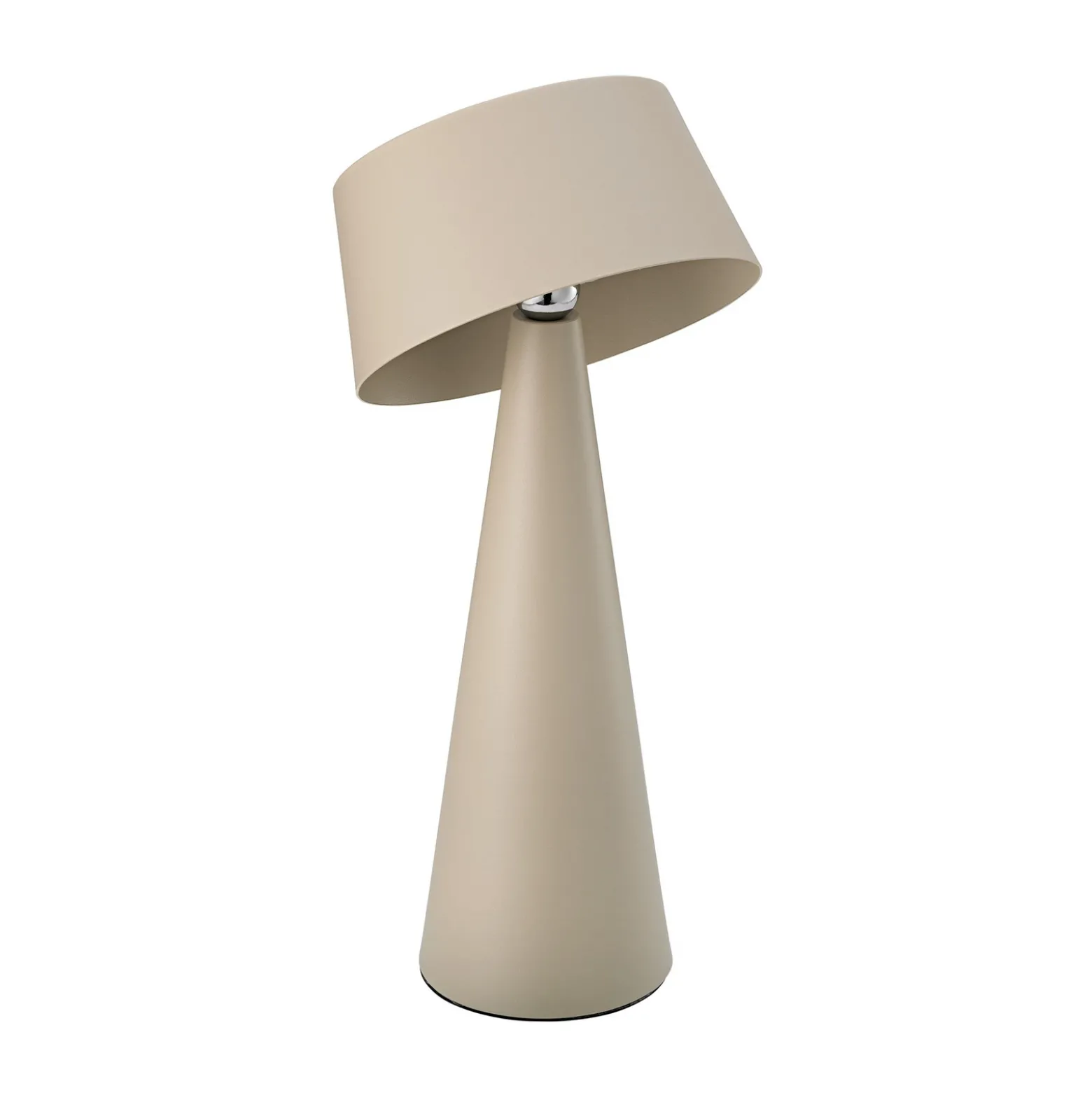 LED-akku-pöytävalaisin Solino, beige, aurinko/USB, 26 cm, IP44