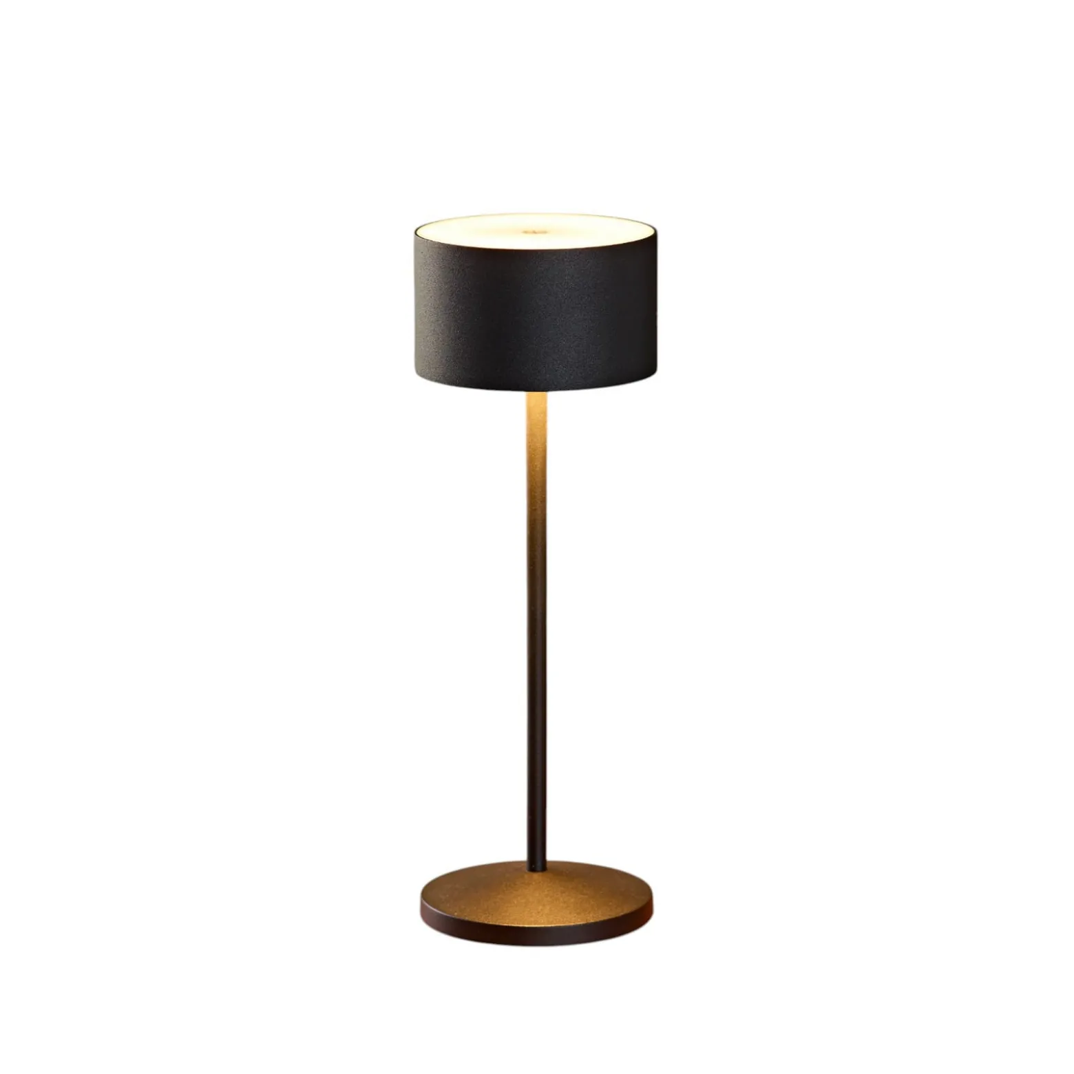 LED-akku-pöytävalaisin Veluna, musta, 3 kpl, 25 cm, IP44
