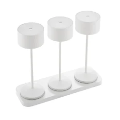 LED-akku-pöytävalaisin Veluna, valkoinen, 3 kpl, 25 cm, IP44