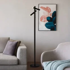 LED-akkutoiminen lattiavalo 10460BK, musta, korkeus 127 cm, CCT 2-lamppuinen