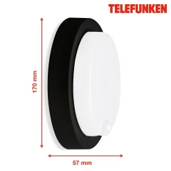 LED-anturi ulkoseinävalaisin Dortmund Ø17cm musta