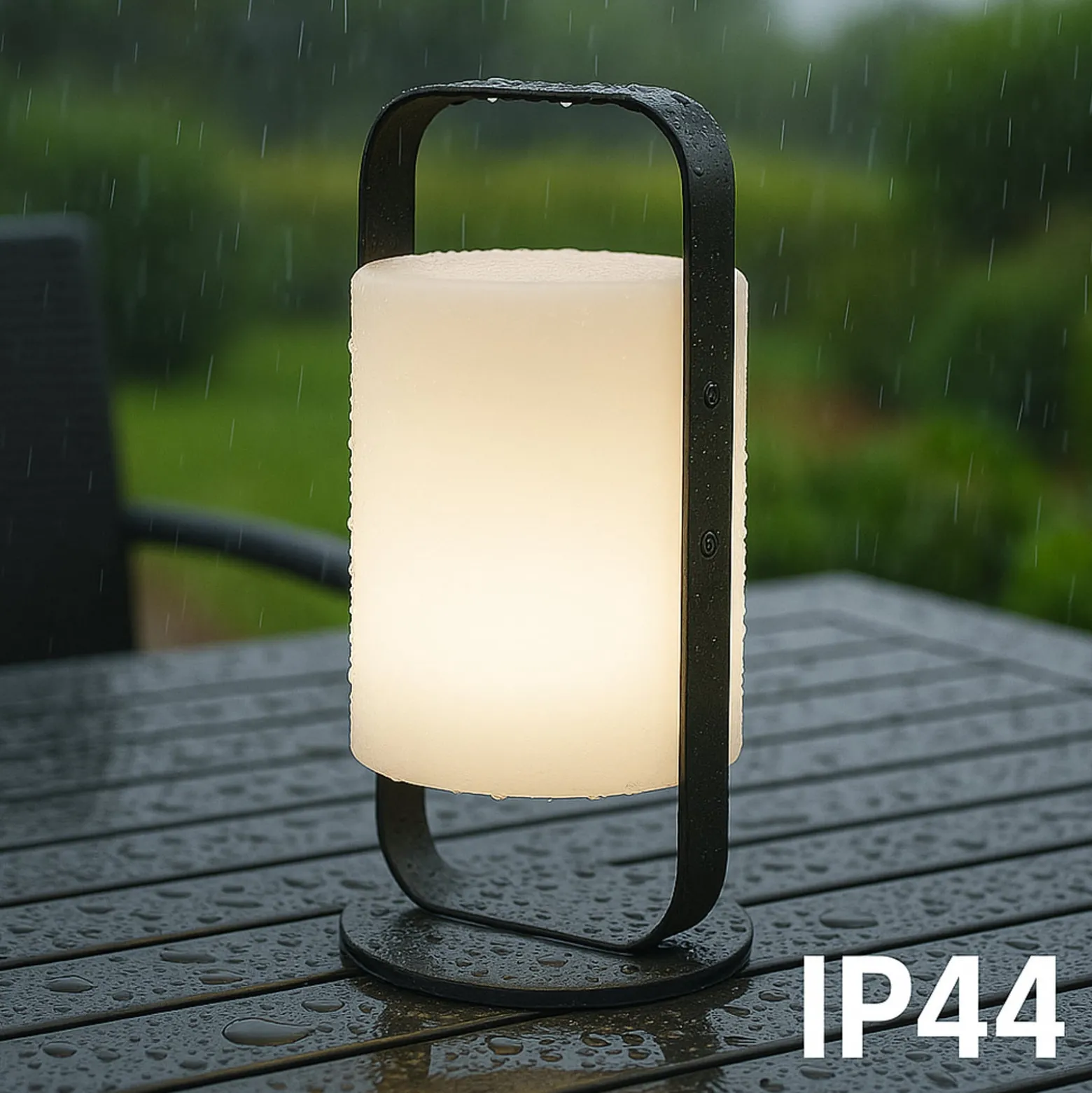 LED-aurinko-akkupöytälamppu Casoli, korkeus 25 cm