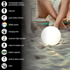 LED-aurinko-akkuvalo Busso valk., himmennyssensori