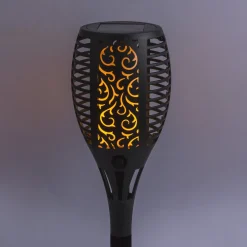 LED-aurinkoenergialla toimiva maapiikkavalaisin 33077 Taskulamppu, musta, muovia