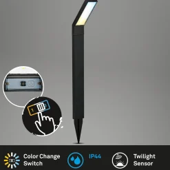 LED-aurinkoenergialla toimiva maapiikkavalo 3796015, musta, muovi, CCT-arvo