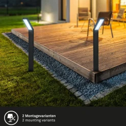 LED-aurinkoenergialla toimiva maapiikkavalo 3796015, musta, muovi, CCT-arvo