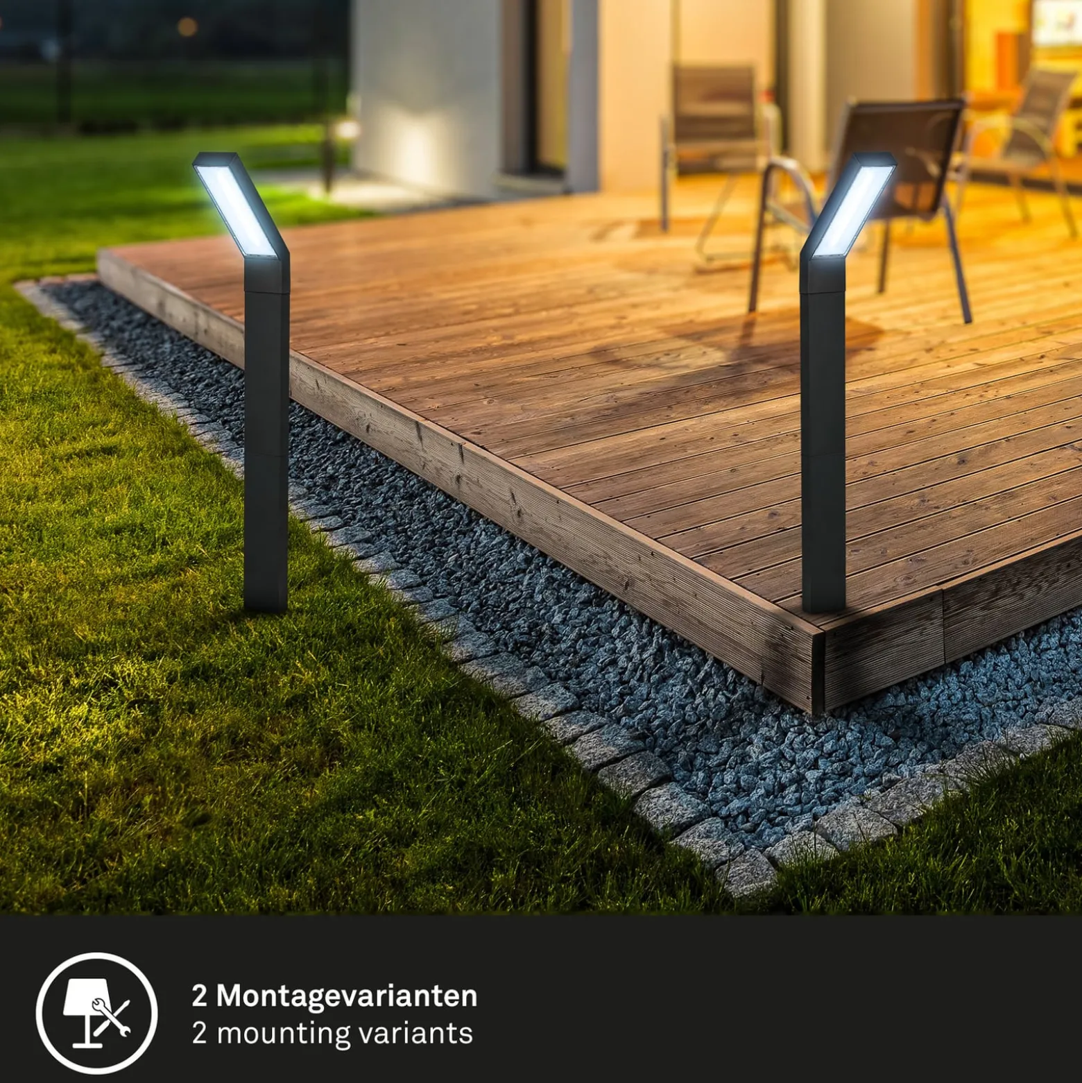 LED-aurinkoenergialla toimiva maapiikkavalo 3796015, musta, muovi, CCT-arvo