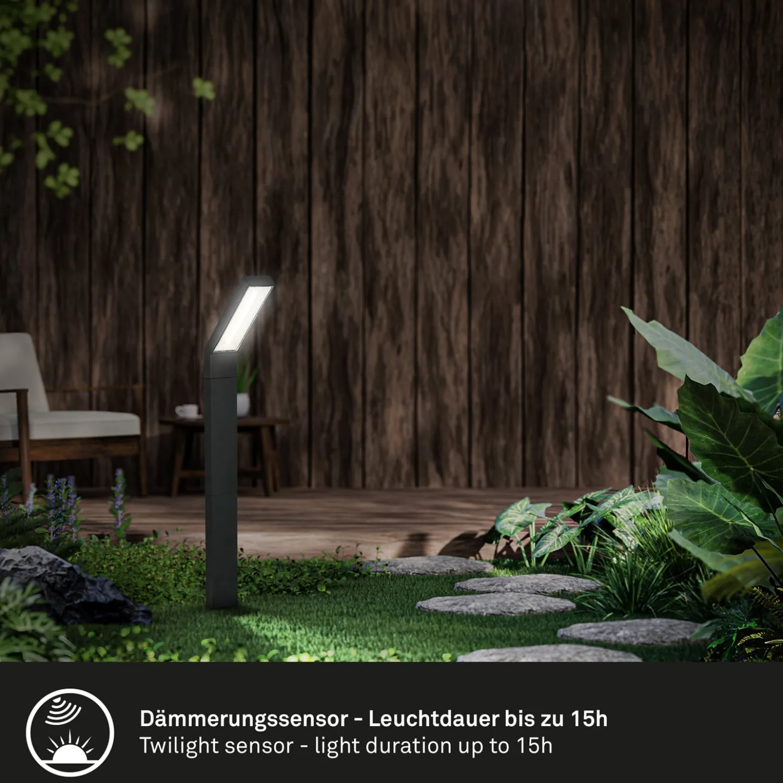 LED-aurinkoenergialla toimiva maapiikkavalo 3796015, musta, muovi, CCT-arvo