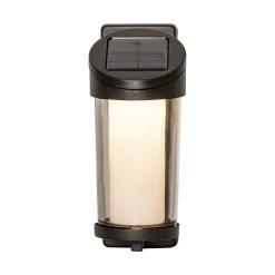 LED-aurinkoenergialla toimiva ulkoseinävalaisin Alippa, musta Korkeus 21 cm