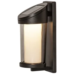 LED-aurinkoenergialla toimiva ulkoseinävalaisin Alippa, musta Korkeus 21 cm