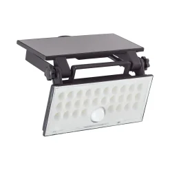 LED-aurinkoenergialla toimiva ulkoseinävalaisin Luton Sensor, musta, W 19