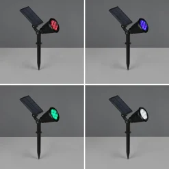 LED-aurinkokohdevalaisin Festival, musta matta, RGB, anturi