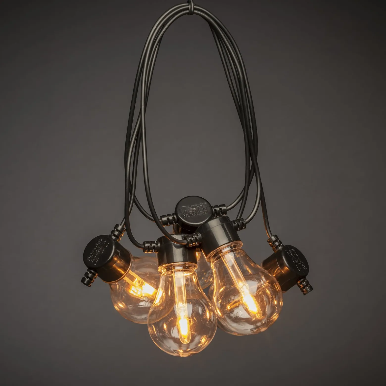 LED-aurinkokäyttöinen valoketju juhliin, 4,2 W, keltainen, IP44, 1800 K
