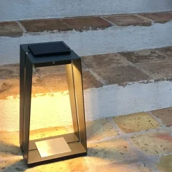 LED-aurinkolyhty Skaal alumiinia, 40 cm, harmaa
