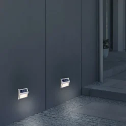 LED-aurinkopaneelilla varustettu ulkoseinävalaisin 5282104, ruostumaton teräs,