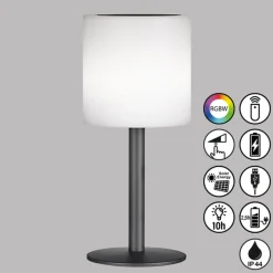 LED-aurinkopöytälamppu Lesina hiekan/valkoinen