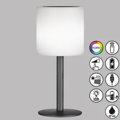 LED-aurinkopöytälamppu Lesina hiekan/valkoinen