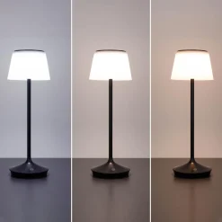 LED-aurinko-pöytävalaisin Emmi CCT ladattava musta