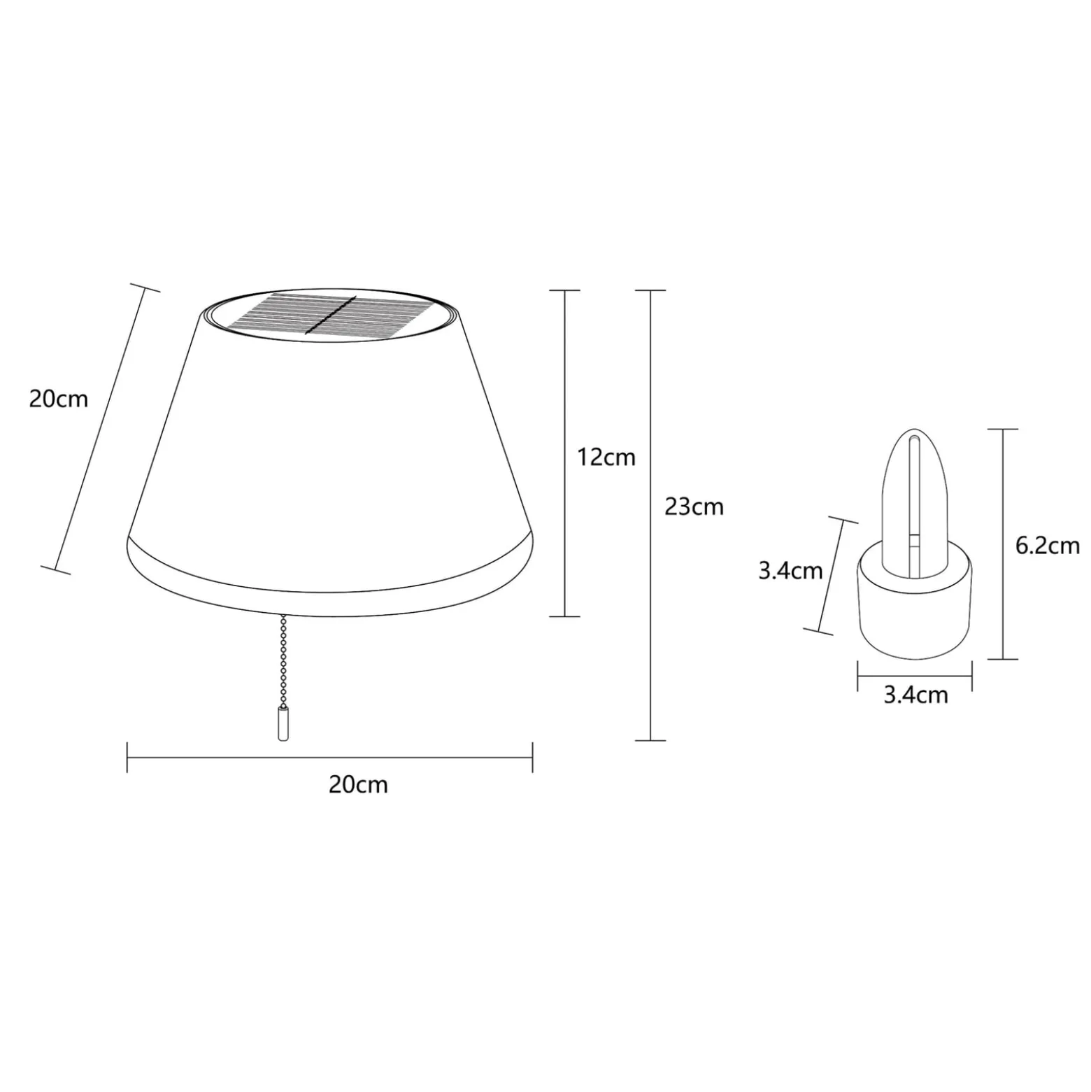 LED aurinko pöytävalaisin 36000 pullo top valkoinen muovi