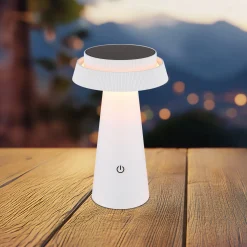 LED-aurinkopöytävalaisin 36624, valkoinen, ladattava akku, CCT, IP54,