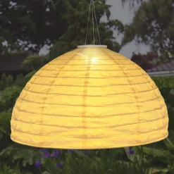 LED aurinko riipusvalaisin 33982, valkoinen, pellava, muovi