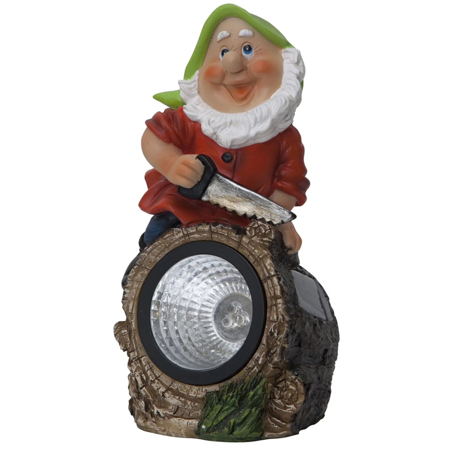LED-aurinkovalaisin Gnomy värikäs/punainen muovi 21 cm metsuri Gnomy