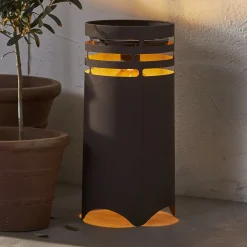 LED-aurinkovalaisin Marron, korkeus 40 cm, ruskea, metalli, USB-C