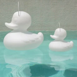 LED-designvalaisin DUCK-DUCK S ulkokäyttöön, valkoinen
