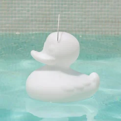 LED-designvalaisin DUCK-DUCK S ulkokäyttöön, valkoinen