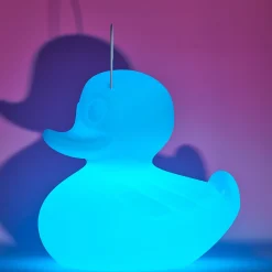 LED-designvalaisin DUCK-DUCK XL ulkokäyttöön, valkoinen