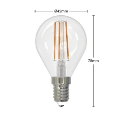 LED-filamenttilamppu E14 4W 2700K pisara him. 3x