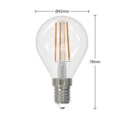 LED-filamenttilamppu E14 4W 2700K pisara him. 5x