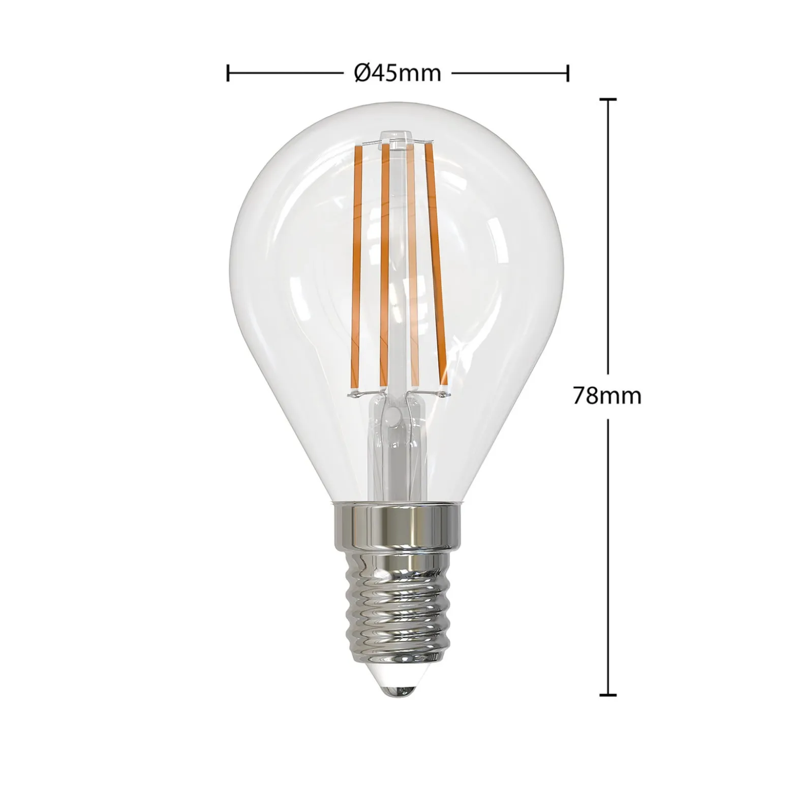LED-filamenttilamppu E14 4W 2700K pisara him. 5x