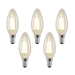 LED-filamenttilamppu E14 4W 827 kynttilä him., 5x