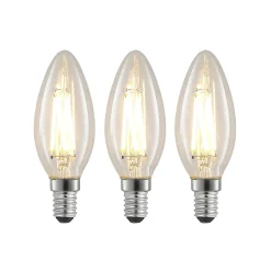 LED-filamenttilamppu E14 4W 827 kynttilä him., 3x