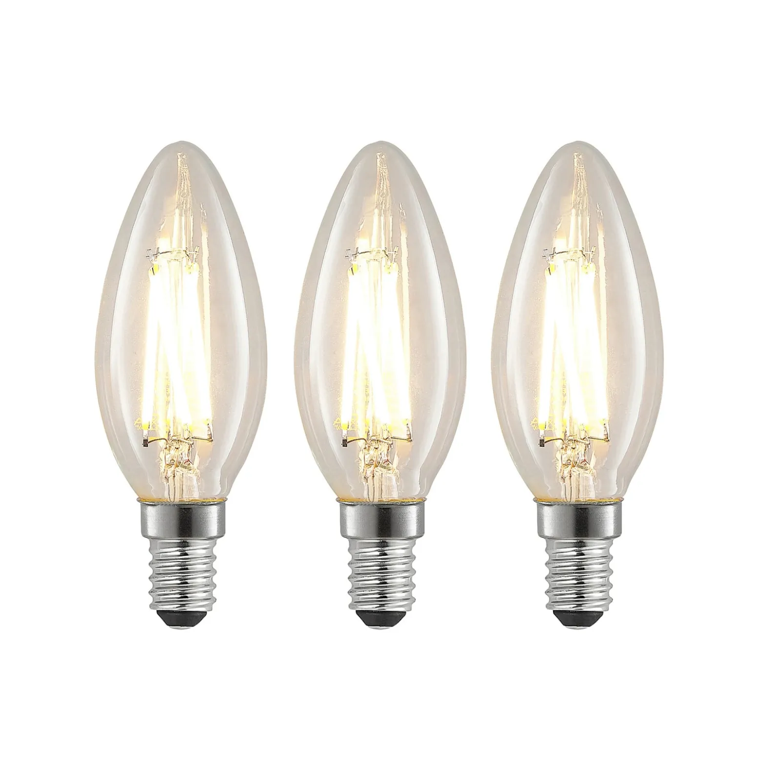 LED-filamenttilamppu E14 4W 827 kynttilä him., 3x