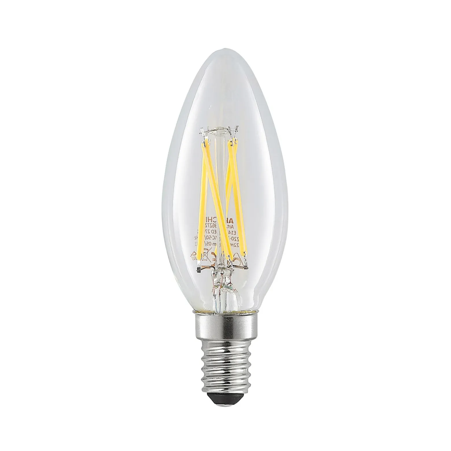 LED-filamenttilamppu E14 4W 827 kynttilä him., 3x