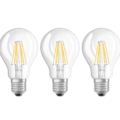 LED-filamenttilamppu E27 7W, lämmin valkoinen, 3 kpl:n sarja
