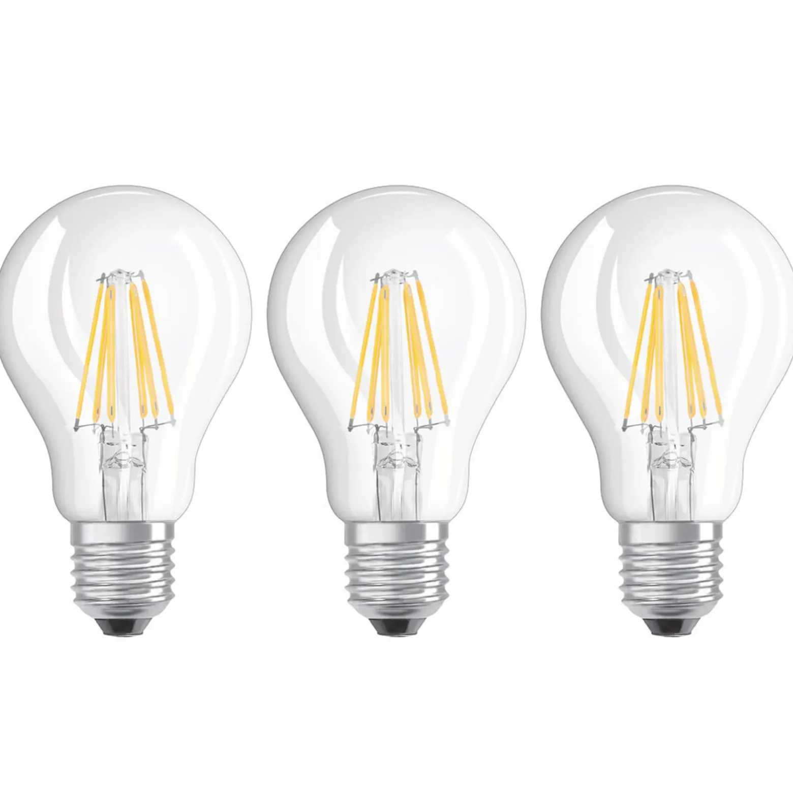 LED-filamenttilamppu E27 7W, lämmin valkoinen, 3 kpl:n sarja