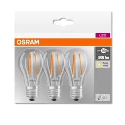 LED-filamenttilamppu E27 7W, lämmin valkoinen, 3 kpl:n sarja