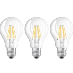 LED-filamenttilamppu E27 7W, lämmin valkoinen, 3 kpl:n sarja
