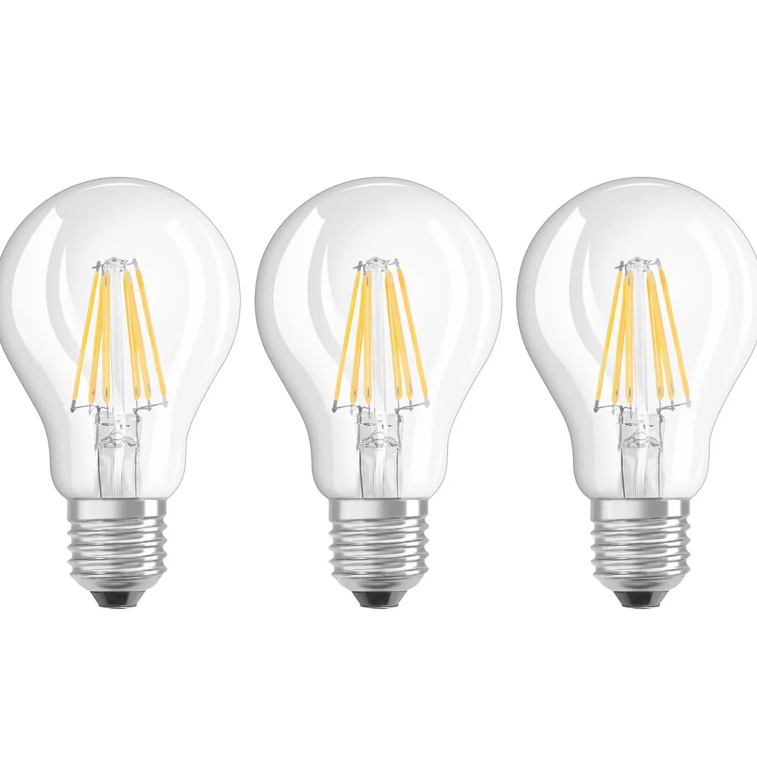 LED-filamenttilamppu E27 7W, lämmin valkoinen, 3 kpl:n sarja