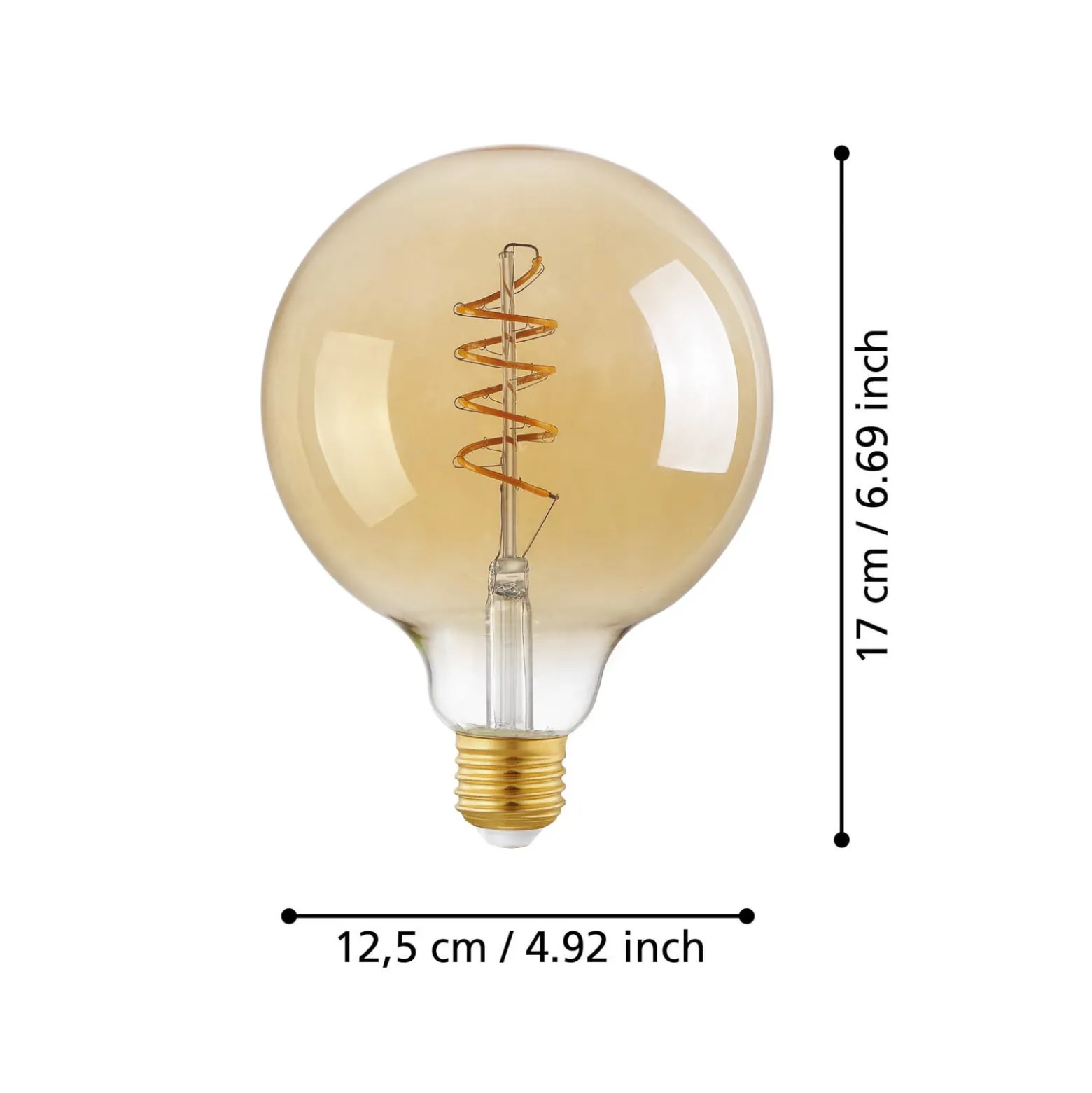 LED-globe-lamppu E27 G125 4 W 2 200 K filament