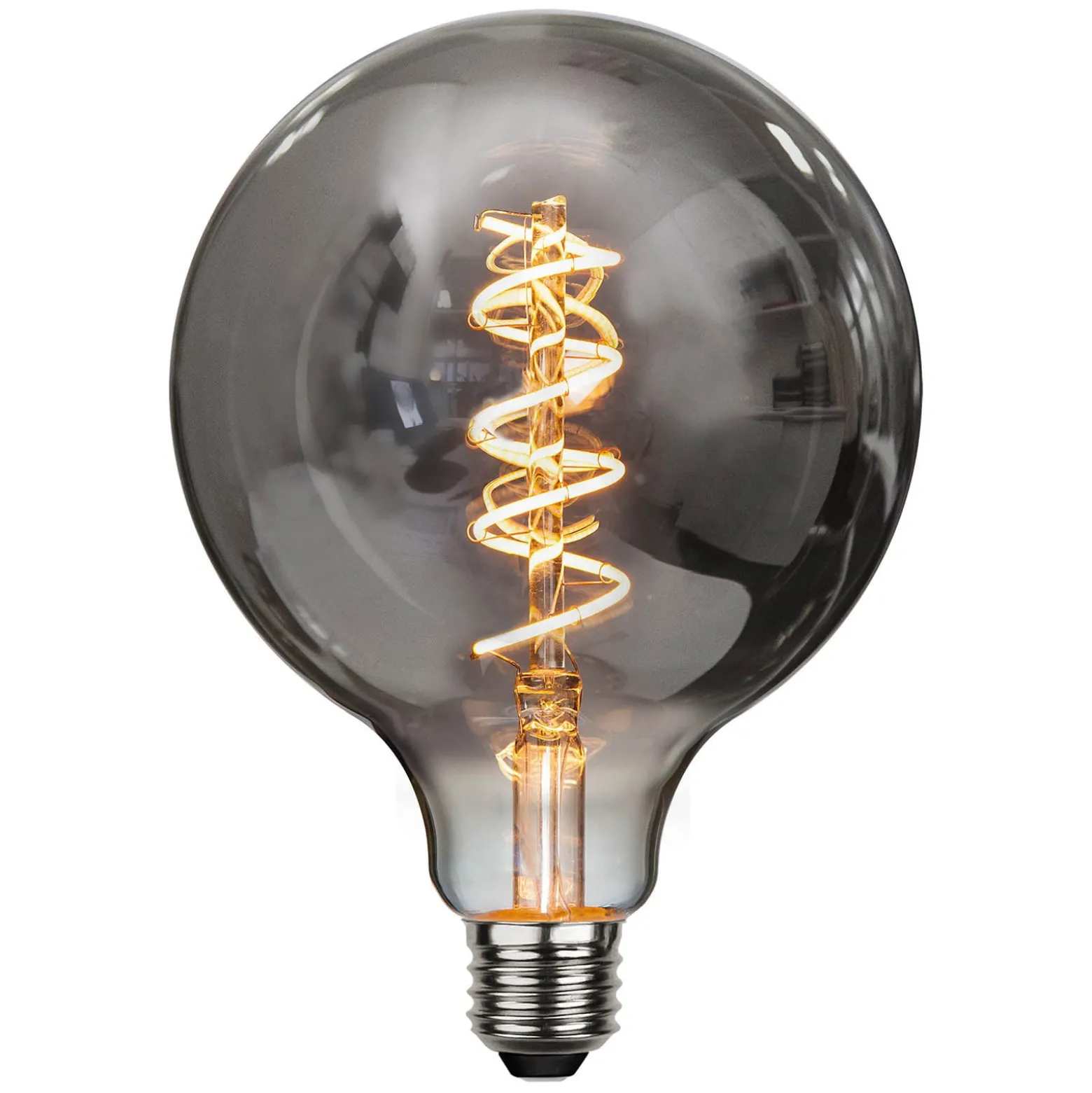 LED-globe-lamppu E27 2W G125 Decoled Spiral Smoke
